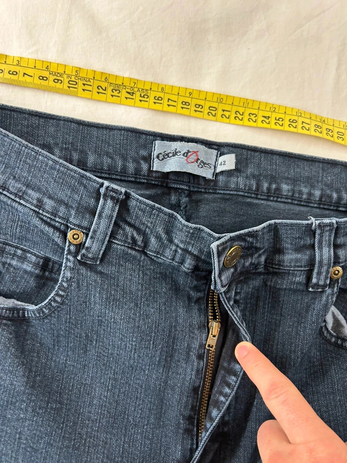 Jean bleu marine taille haute Cécile D'orges – photo 7